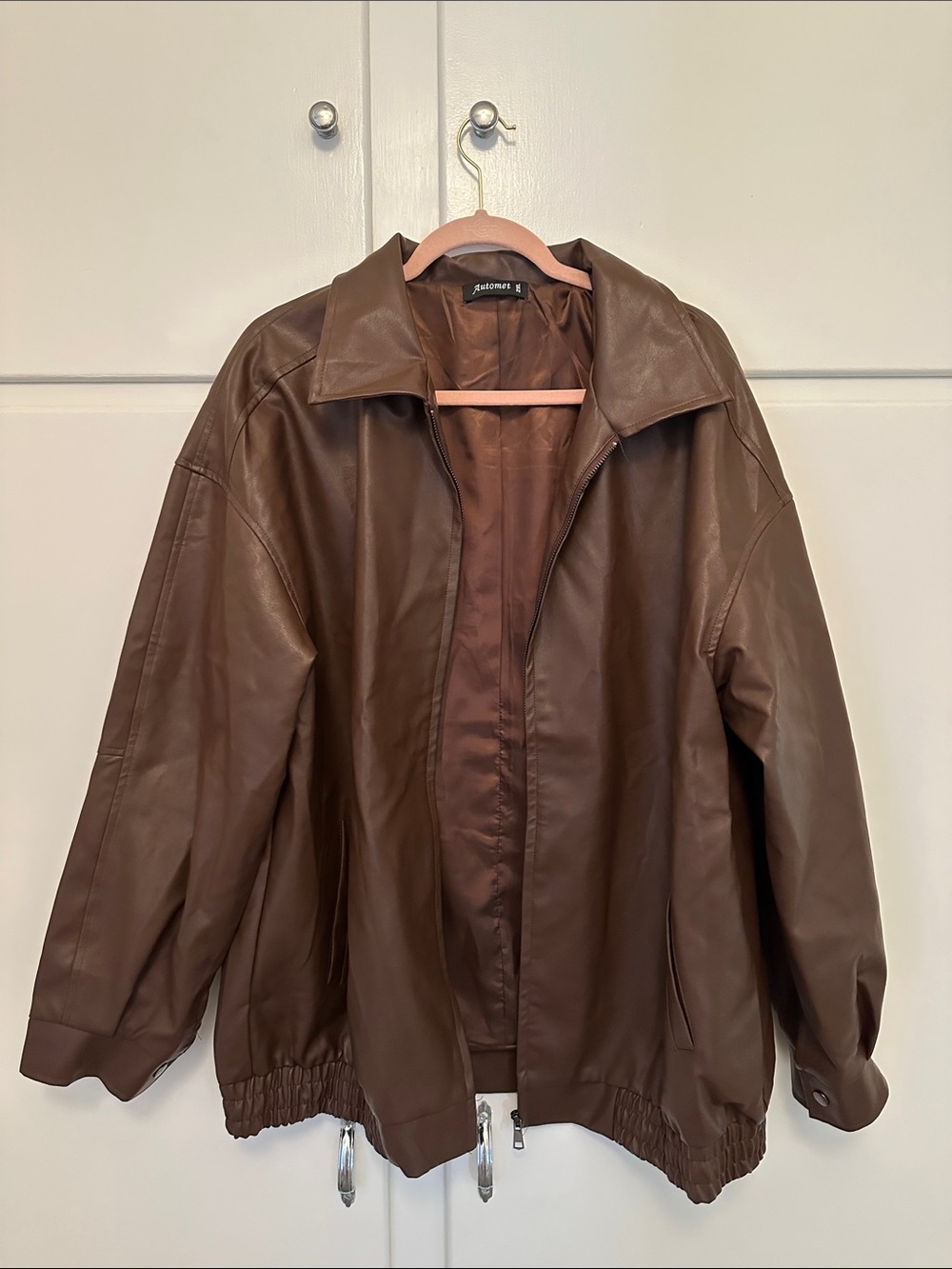 NEW Brown Faux Leather Jacket